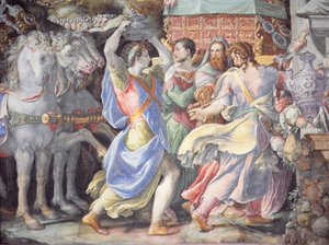 Triumf av Camillo, scene fra 'Stories of Furius Camillus', ca. 1545